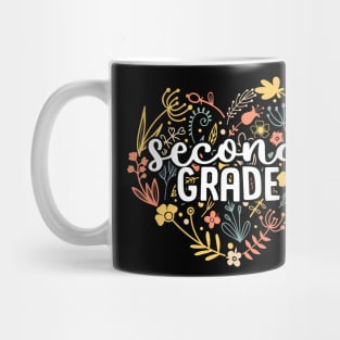 Second Grade Floral Heart Back To School Mug